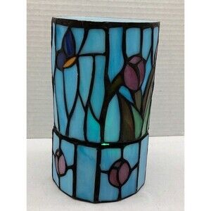 Vintafe Stained Glass Rotating Music Box Illuminated 7” Plays Memories